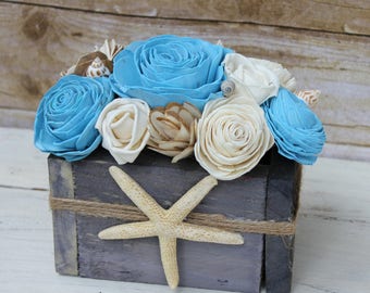 Sola wood flower centerpiece coastal beach decor