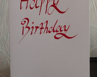 calligraphy birthday card // happy birthday