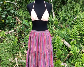 Vintage Guatemalan high waisted three tiered skirt.