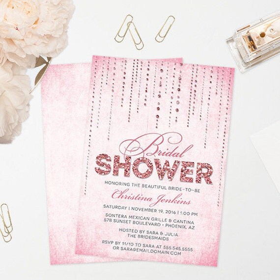 Pretty Pink Bridal Shower Invitations - DIY Printable File For Printing On Your Own - Personalized Bridal Shower Invitations Il_570xn