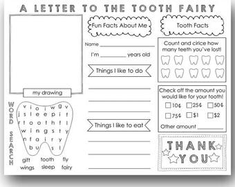 tooth fairy letter etsy