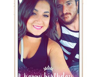 happy birthday snapchat filter, glitter birthday snapchat filter, glitter filter, birthday snapchat filter, custom snapchat filter