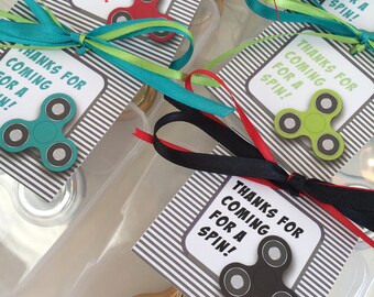 Fidget Spinner Thank You Tags Digital Download Party Favors