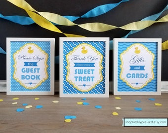 Printable Rubber Ducky Baby Shower Signs! Download & Edit Templates in Microsoft Word. 8x10, and 5x7 signs, Customize and Print at home!