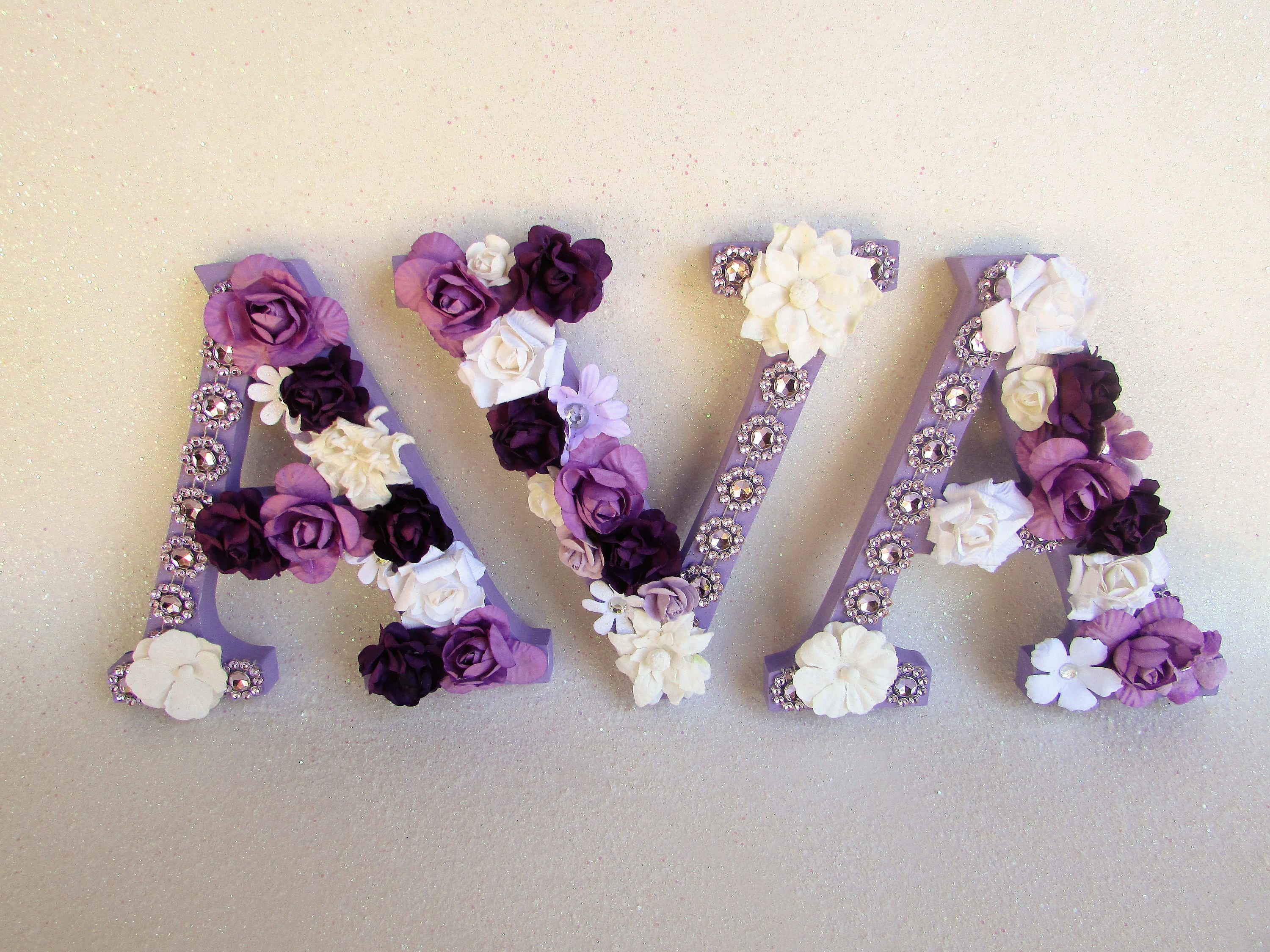 Custom name Ava Floral name letter Flower letter ava