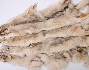 Real wolf fur pelt/ Genuine wolf skin/ wolf pelt