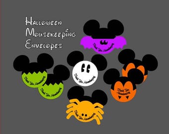 Restocked!! Our Original Set of 7 Halloween Mousekeeping Envelopes - Fab Five