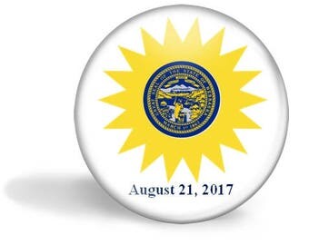 Nebraska Eclipse Magnet, Eclipse Party Pin, Nebraska Eclipse Pin, Total Solar Eclipse, 2017 Eclipse, Eclipse Party Favor