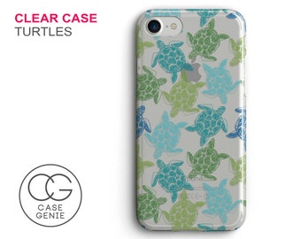 Turtles Pattern Clear Phone Case for iPhone X, 8 Plus, 7, 6, 6s Cell Phone Cover Clear and Frosted Transparent Turtle Animal