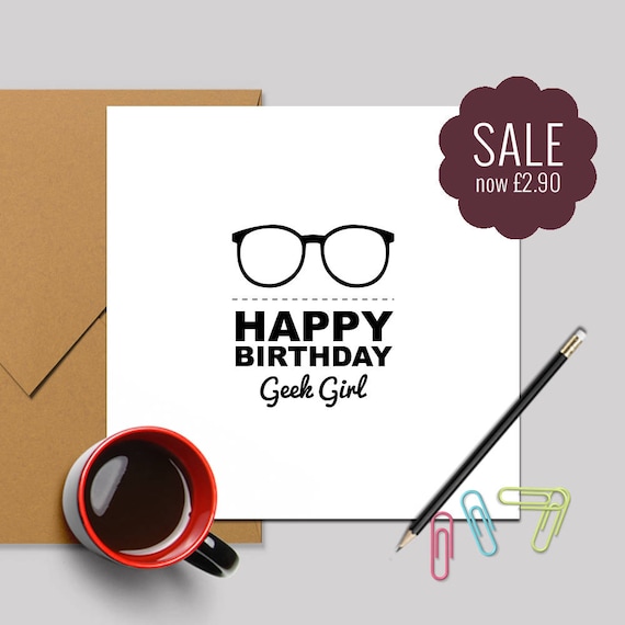 Happy Birthday Geek Boy or Girl Birthday Card Square Card