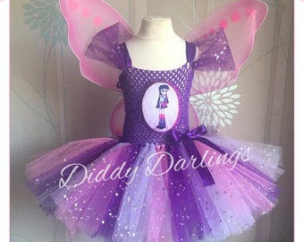 Equestria Girls Tutu Dress. Twilight Sparkle. Sparkly Costume . Handmade, Inspired Tutu Dress. All Colours & Sizes Available. My Little Pony