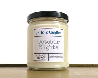 Fall|Candle, Fall|Decor, Fall Gift, Autumn|Decor, Sage Candle, Woods Candle, October Nights Candle, Autumn Candle, Soy Candle