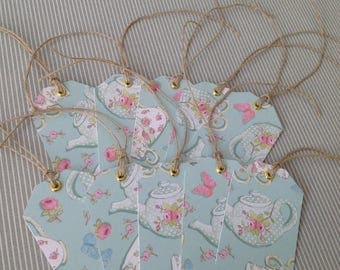 Set of 10 gift tags to hang with ties linen Twine. Set 2.