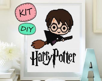Harry Potter cross stitch KIT. DIY cross stitch KIT. Moder cross stitch Harry Potter Kit Diy