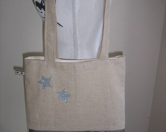 Tote bag/foure all very trendy in shades of beige and silver