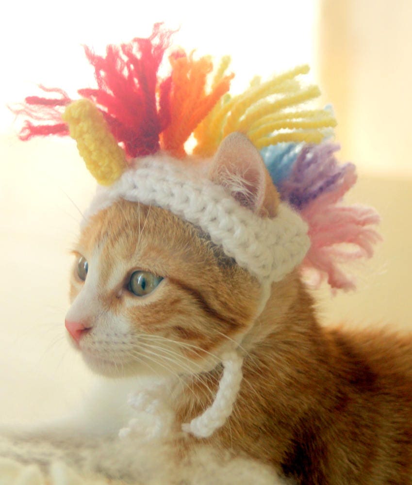 Unicorn Hat for Cats Unicorn Hat for Small Dogs Unicorn Mane