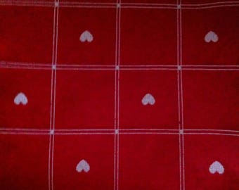 Furniture, red heart and taupe fabric coupon