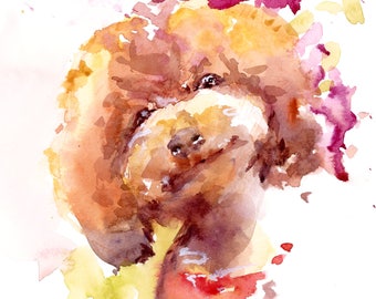Custom digital watercolor pet portrait