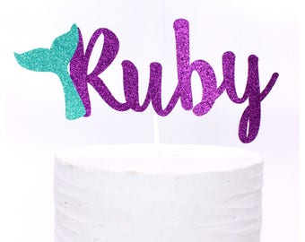 Mermaid Cake Topper, Custom Mermaid Cake Topper, Under The Sea Party Decor, Mermaid Party Decorations, Mermaid Tail Cake Topper