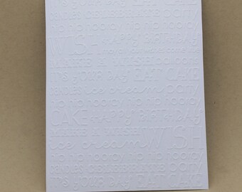 5 embossed cards - embossed Happy birthday