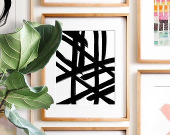 Abstract print, PRINTABLE art, Modern Minimalist print, Modern art, Minimalist Art, Brushstroke Art, Contemporary Art, Black & white art