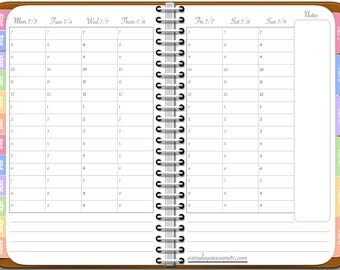 Digital Planner - Vertical Timed Hourly Weekly AWESOME Planner - 2017-2018 Academic Year - iPad GoodNotes Planner - PDF - Brown