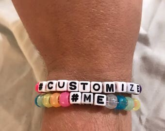 20 Hashtag kandi bracelets. Custom kandi. Rave kandi. Kandi bracelet. Choose your colors and phrases. Rave bracelet. Plur. Hashtag jewelry.