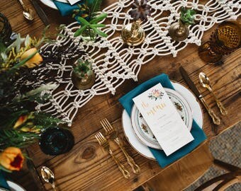 Macrame Table Runner 50"x12"