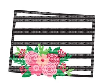 Wisconsin SVG File Black and White State Printable Clipart Floral Swag Silhouette Studio Cricut Design Space Cuttable File Scrapbooking