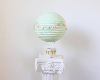 Hot Air Balloon Decoration - Baby Shower Centerpiece Decoration - Bridal Shower Decor - Baby Shower Gift - Nursery Decor - Aqua