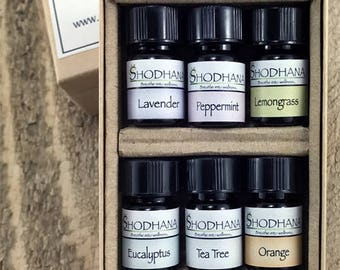 Mini 2.3ml Essential Oils Sampler, Gift Set, Spiritual Well Being, Pure Healing Oils, Therapeutic Grade Aromatherapy Oils, Shodhana Oils