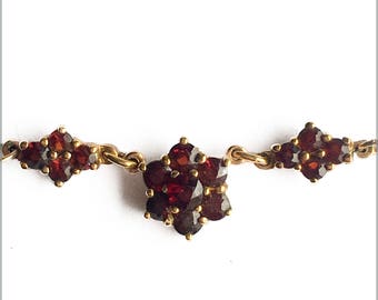 Gold Plated Garnet Necklace