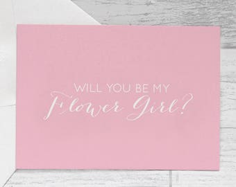 Flower Girl Card - Pink Will You Be My Flower Girl Card