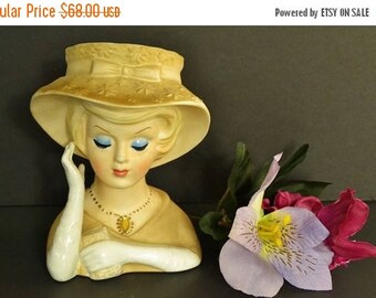 On Sale Vintage Lady Head Vase from Lefton's