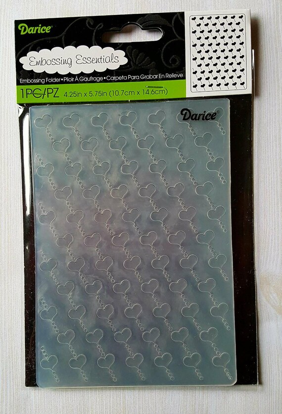 Darice Embossing Essentials Embossing Folder Hearts Diagonal