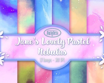 50% OFF Pastel Nebula Digital Paper Download - Space Download - Seamless Galaxy Space Patterns