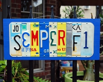 SEMPER FI, USMC Marines license plate sign