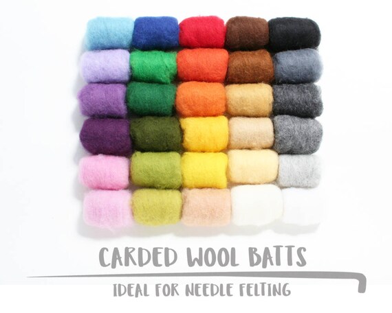 Carded Wool Batts For Needle Felting 5g 10g Available In 30