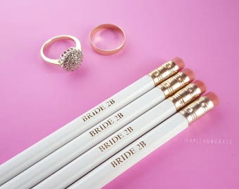 Quote pencils - Bride 2B Pencil- hexagon slogan pencils bride gift wedding quirky stationery engagement gift wedding planner bride to be