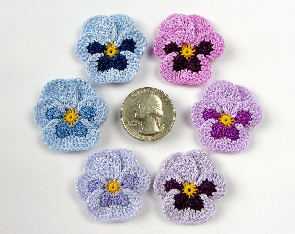 Irish Crochet Flower PATTERN Crochet Pansy PDF Pattern Instant