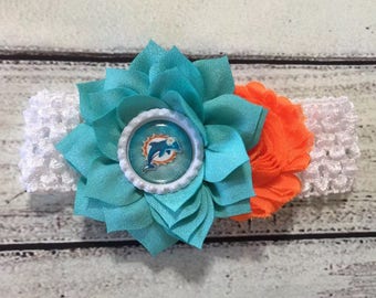 Miami Dolphins Baby Headband Baby Headband Football Baby Headband Newborn Headband Miami Dolphins Headband Football Headband