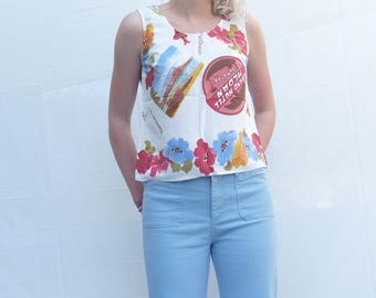 DUBIS vintage 1980's colourful vest top
