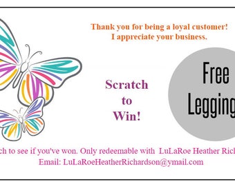 30 Butterfly Customer Scratch-Off Tickets / Cards Party Consultants Prizes Awards Ship with Your LuLa Orders