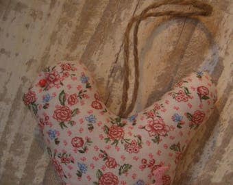 handmade decorative bird hanging cushion key cotton fabric with red 11.5x10cm flowers