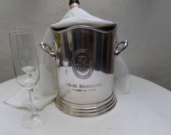 French Roederer Champagne Ice Bucket, Silver French Champagne Bucket. Art Nouveau Style Champagne Cooler, Stylish. Mothers Day Gift Idea.
