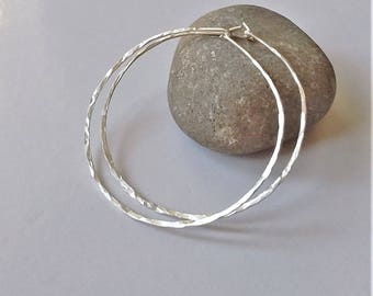 Sterling Silver Thin Hoop Earrings, Large Lightweight Hoop Earrings, Minimalist Earrings, Sterling Silver Hoop Earrings, Silver Hoops.