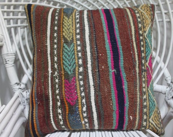 18x18 coloral cushion cover tissu azteque kilim bamboo couch sofa throw pillow embroidered pillow sham pattern rainbow kilim cushion 1807