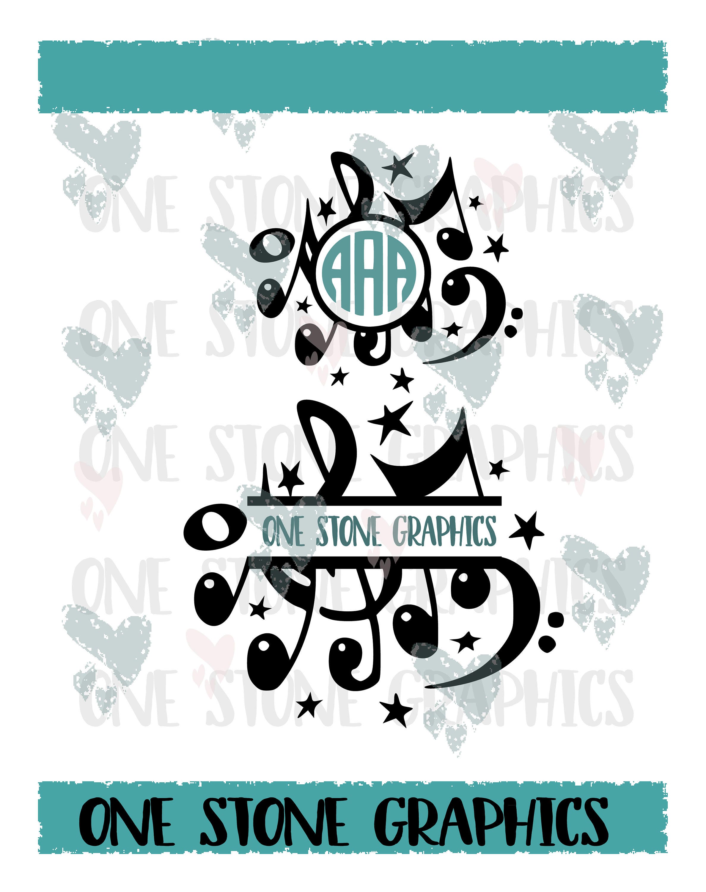 Music Note Monogram SVG