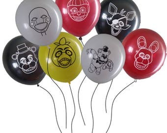 FNAF Five Nights at Freddy's Birthday Balloons - 7 of kids most favorite characters!
