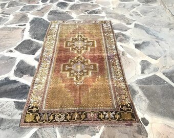 Oushak Rug , perfect condition,Turkish Rug, 3.7 x 6.4 ft, Oushak Area Rug, 198 x 113 cm, Antique rug, Living Room Carpet, pastel rug, rugs